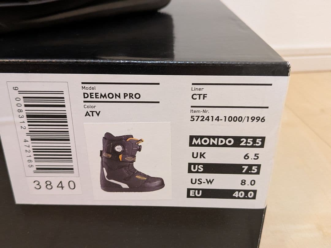 【美品】24-25 DEELUXE DEEMON PRO CTF 25.5cm