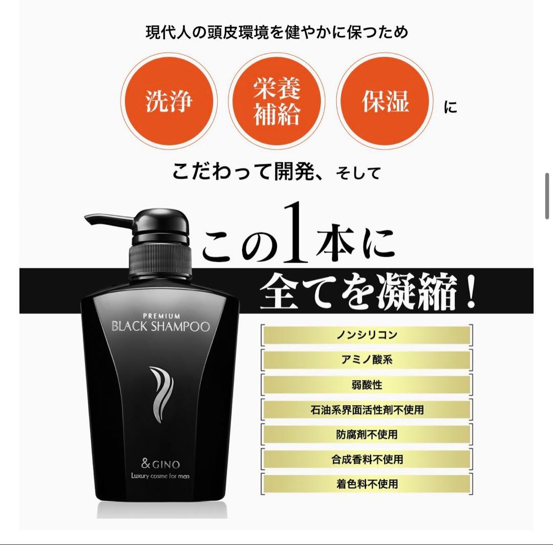 新品未使用】アンドジーノ &gino プレミアムブラックシャンプー 2本