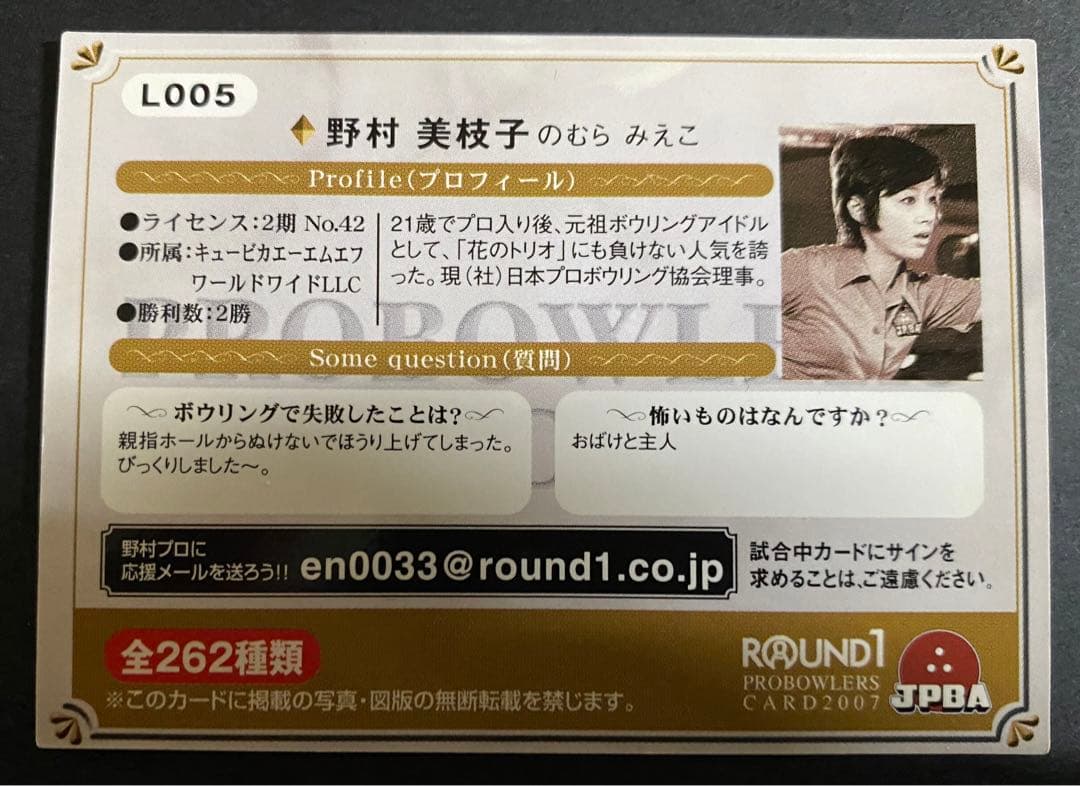 プロボウラーズカード 2007 野村美枝子 トレカ ボウリング - メルカリ