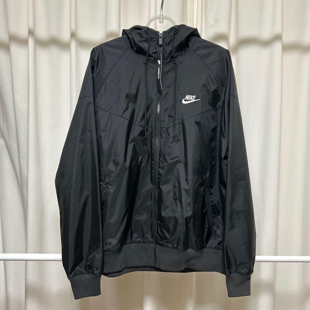 NIKE】 アウター ジャージ ナイロンジャケット フード付き ブラック