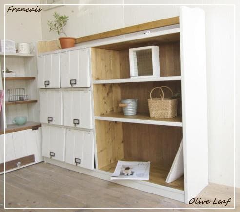 サイズオーダー可！●超ワイド6枚パタパタキャビネット●シャビーブラウン受注製作 シャビーシック】木製アンティークレジカウンター VICTOIRE-1200