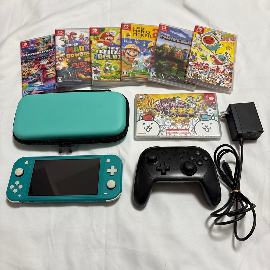 ニンテンドー Switch Lite ターコイズ +ソフト7本 +プロコン Nintendo Switch Lite Console, Turquoise, Handheld Gaming System