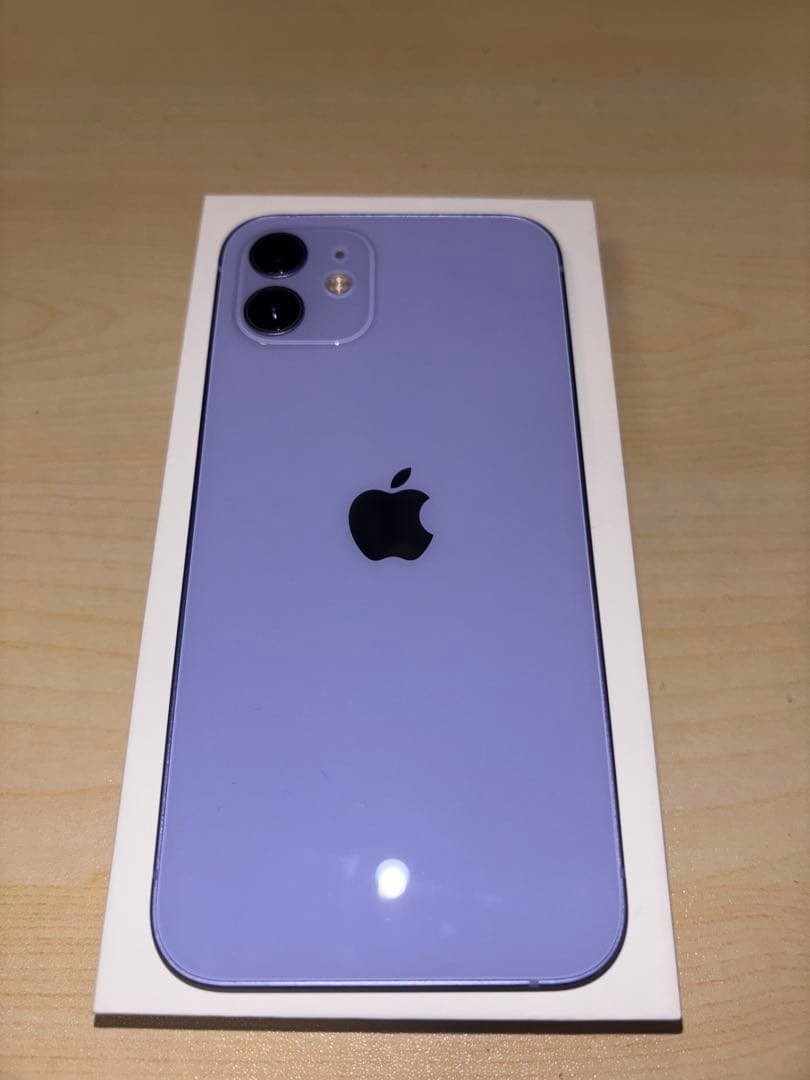 iPhone12 64GB パープル SIMフリー バッテリー74% 箱付き - メルカリ