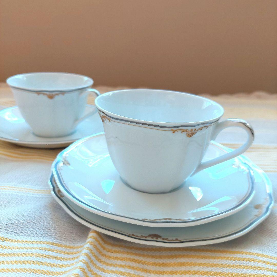 Noritake カップ・ソーサーセット 2個+ケーキ皿1枚 ホテルライク