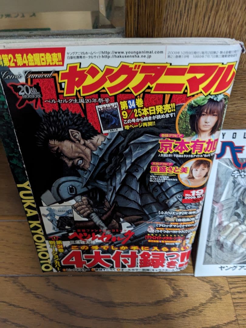 ヤングアニマル 2009年10月9日 19号 ベルセルク生誕20年祭号 - メルカリ