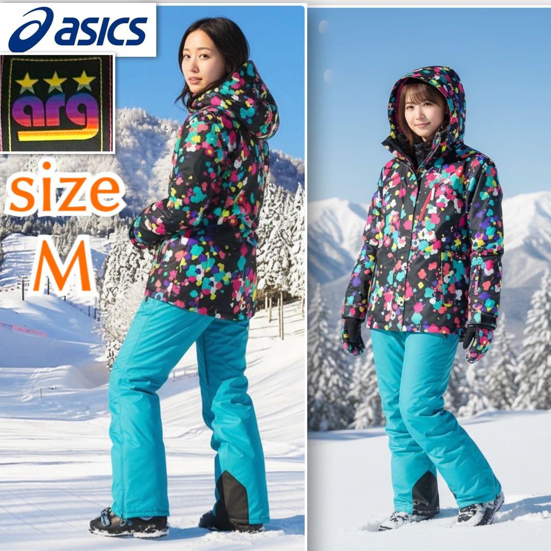 美品 asics arg カラフル スノーボードウェア レディースM アシックス