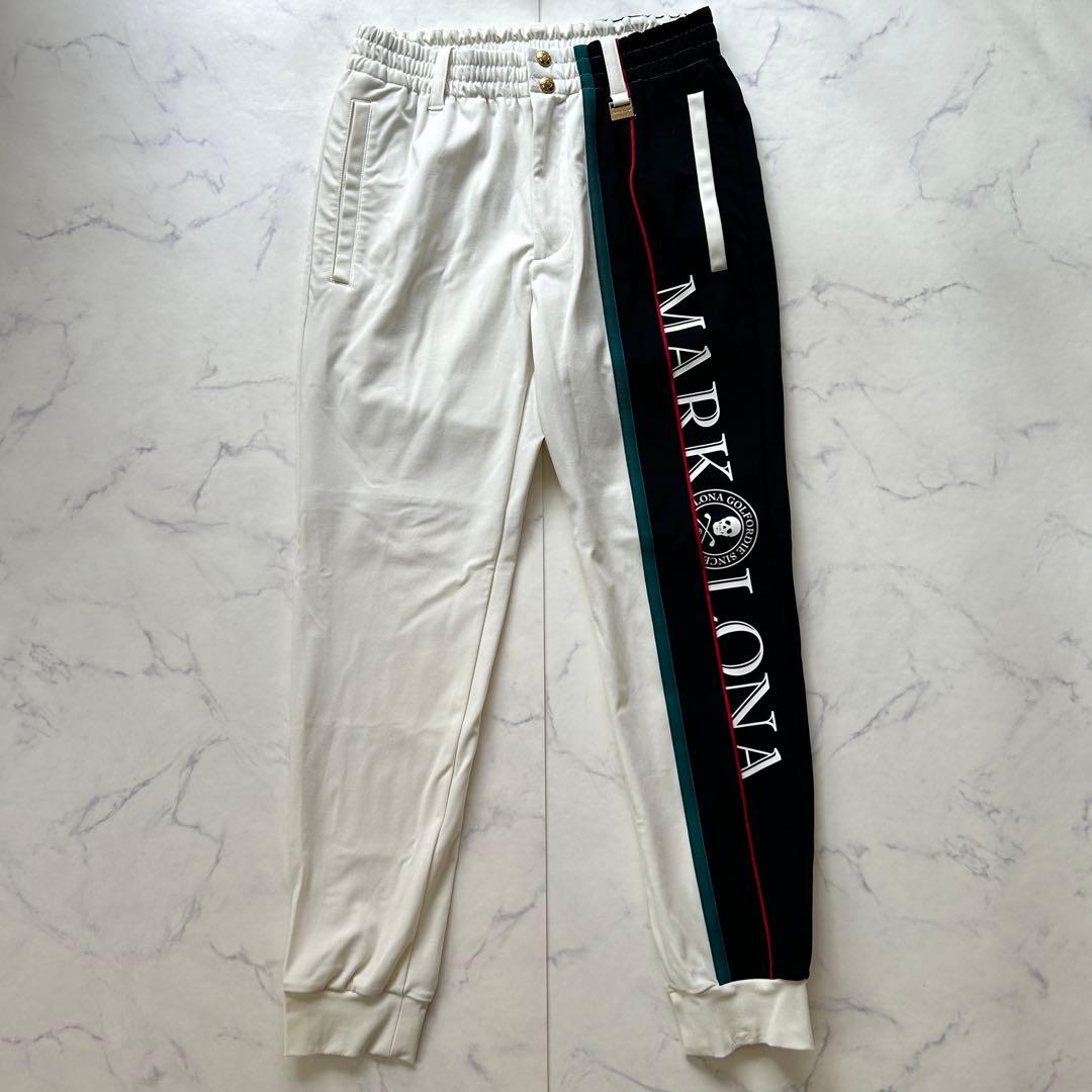 マークアンドロナ 2024年 ジョガーパンツ サイドロゴ ホワイト
