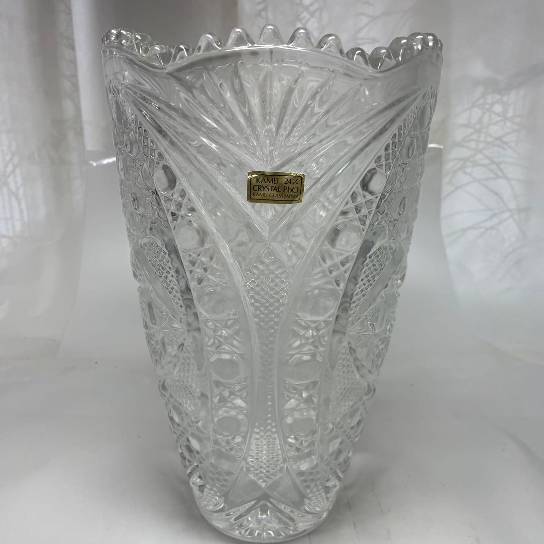 KAMEI 24% PbOクリスタル 花瓶 カメイガラス 24％クリスタル 花瓶