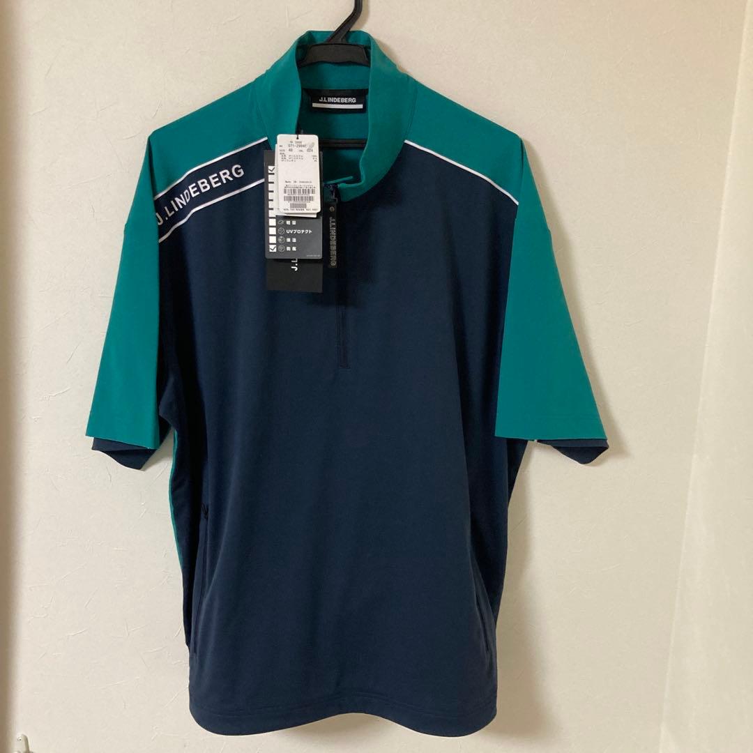 【新品未使用】J.LINDEBERG ゴルフウェア 防風 半袖ハーフジップ J.LINDEBERG（J.LINDEBERG）（メンズ）ゴルフウェア 半袖 吸水速乾