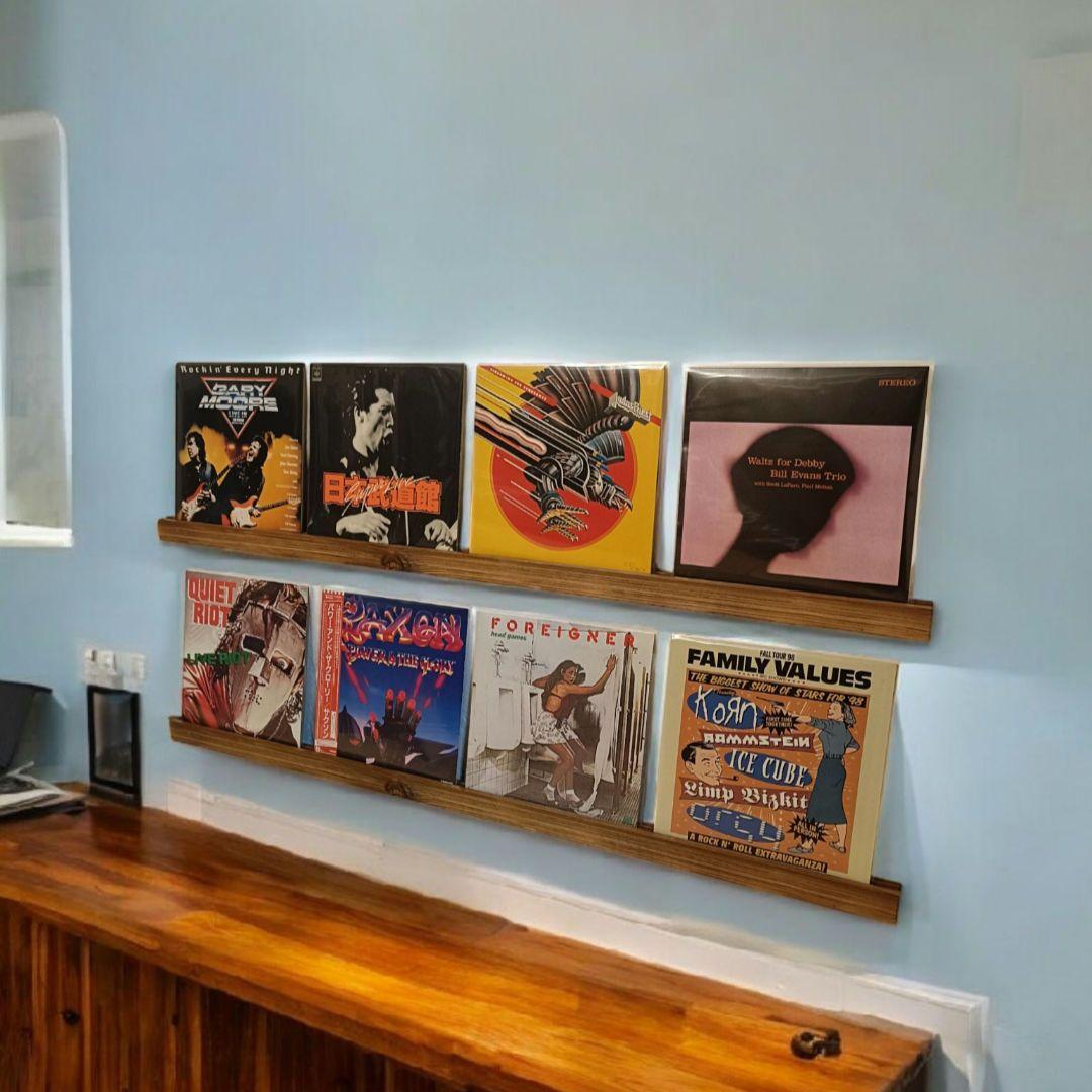 レコードディスプレイレール LP4枚用2本セット インテリア レコード