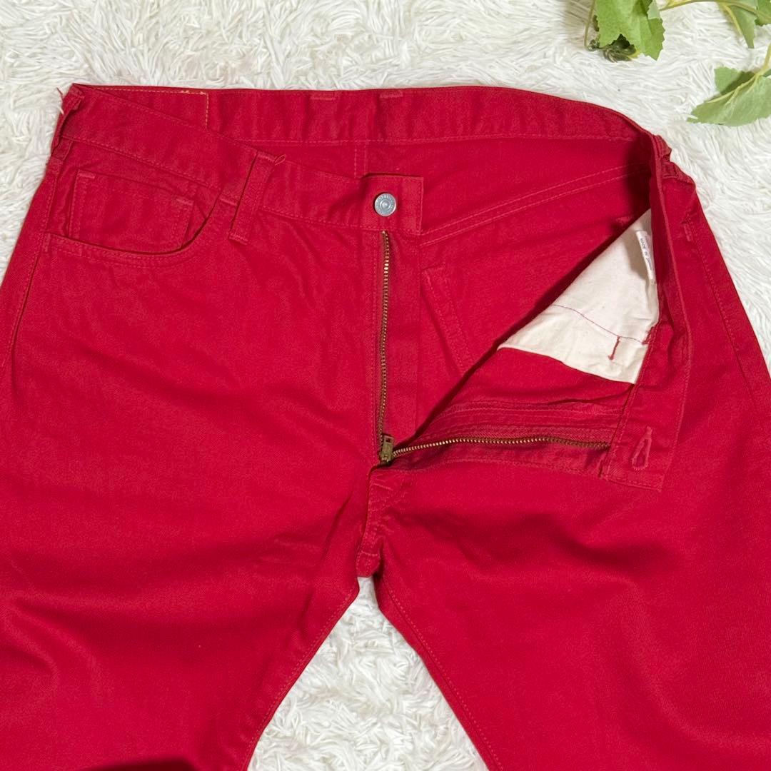 極美品 エヴィスゴルフ ゴルフパンツ カモメ 大きいサイズ ゆるだぼ 赤