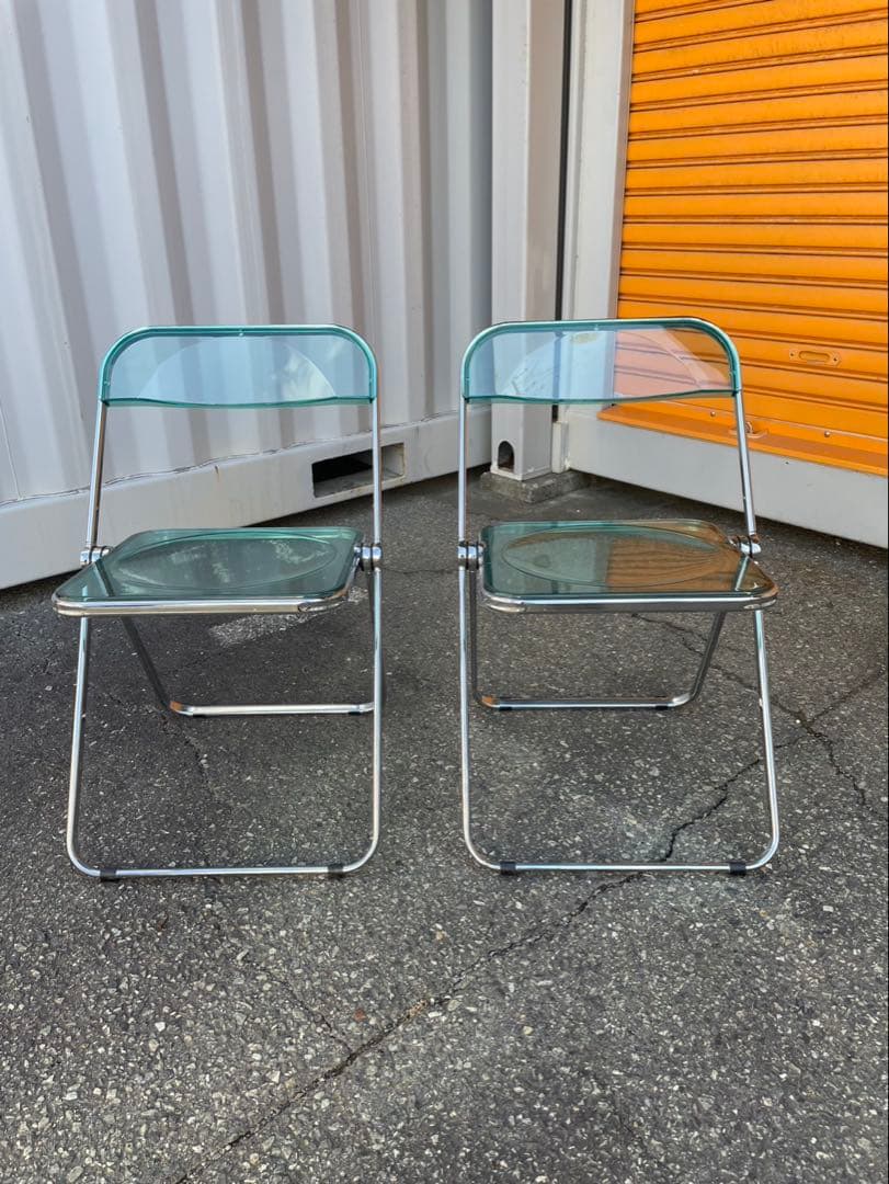 折りたたみ式　クリアチェア　2脚セット クリアチェア 2脚セット 折りたたみ 韓国 人気 おしゃれ パイプ椅子