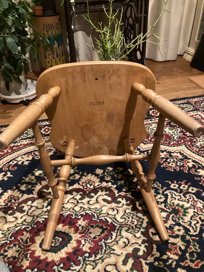昭和レトロ ダイニングチェア 飛騨産業 キツツキマーク ウィンザー