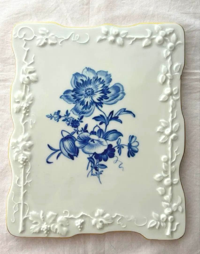 マイセン　陶板飾り絵　ブルーフラワー マイセン ブルーオーキッド 陶板画』 ｜骨董品買取 緑和堂