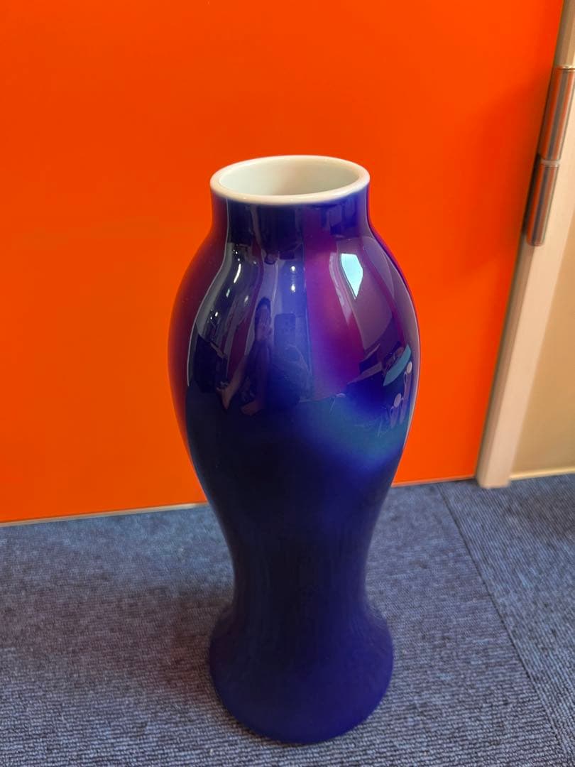 929 深川製磁　ルリ三彩　花瓶　未使用 深川製磁 (フカガワセイジ) 花瓶 ルリ三彩 鶴首7号｜トレファクONLINE