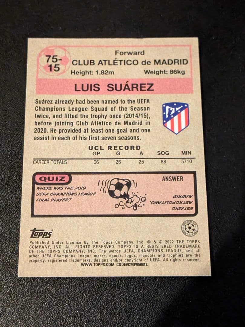 Topps ルイス・スアレス アトレティコ・マドリード - メルカリ