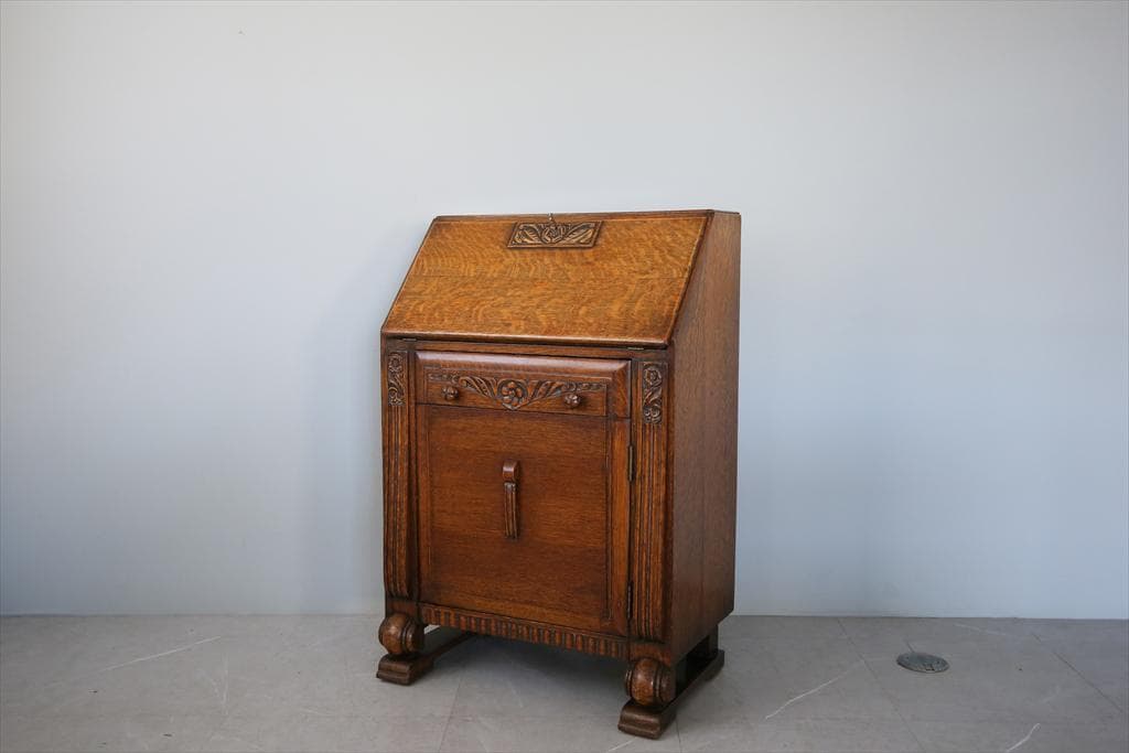 英国アンティーク木製ライティングビューロー/勉強机デスク/チェスト(92-188 英国アンティーク木製ライティングビューロー/勉強机デスク/チェスト