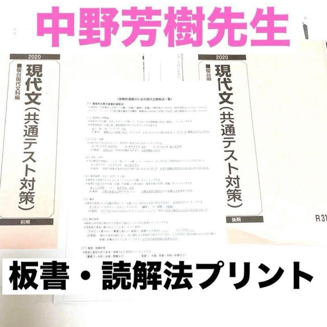 駿台 テキスト 中野芳樹 現代文 共通テスト対策 医学部 代ゼミ 駿台 鉄