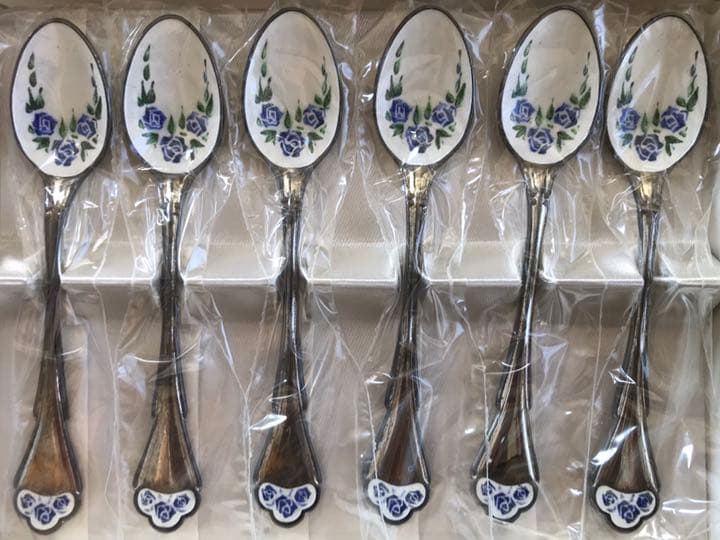 アンティーク】Jouir Fleur 美術転写七宝 スプーン 6本セット - メルカリ