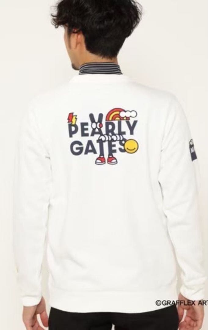 新品 正規品 パーリーゲイツ どうしちゃったPGスウェット 白 サイズ5 L