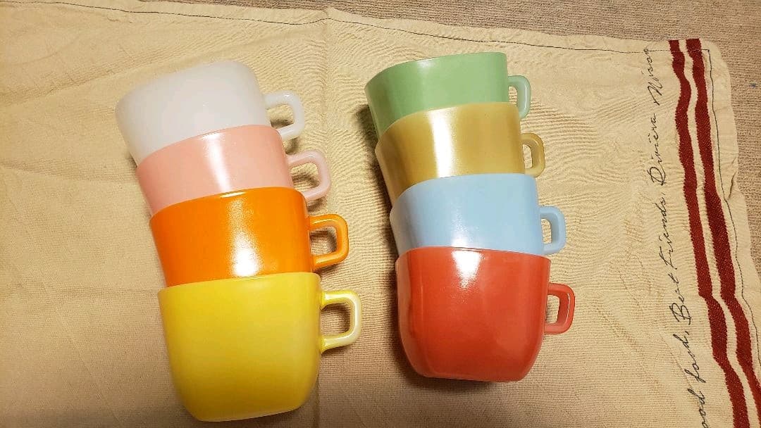 レア品】ミルクマグ 1950年 8個 フランス アンティーク オパール