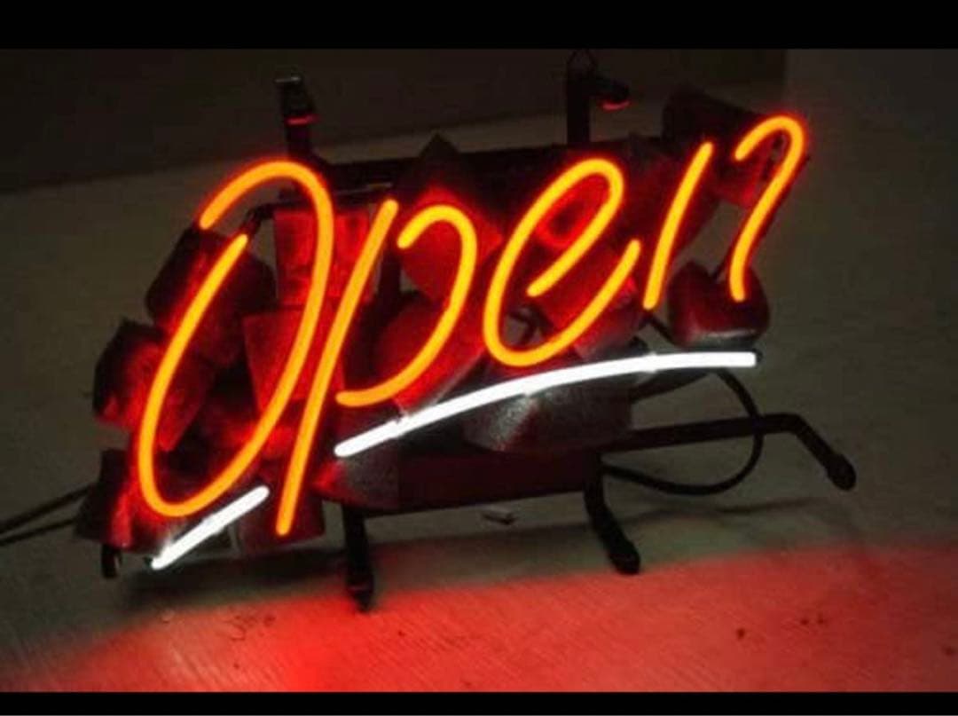 ネオンサイン お洒落な『OPEN』ネオン管 ファッショナブル 看板