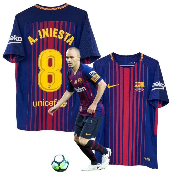 17-18 バルセロナ　イニエスタ　NIKEオフィシャル　オーセンユニフォーム FCバルセロナ（H）17/18 オーセンティックNIKE VAPOREKNIT