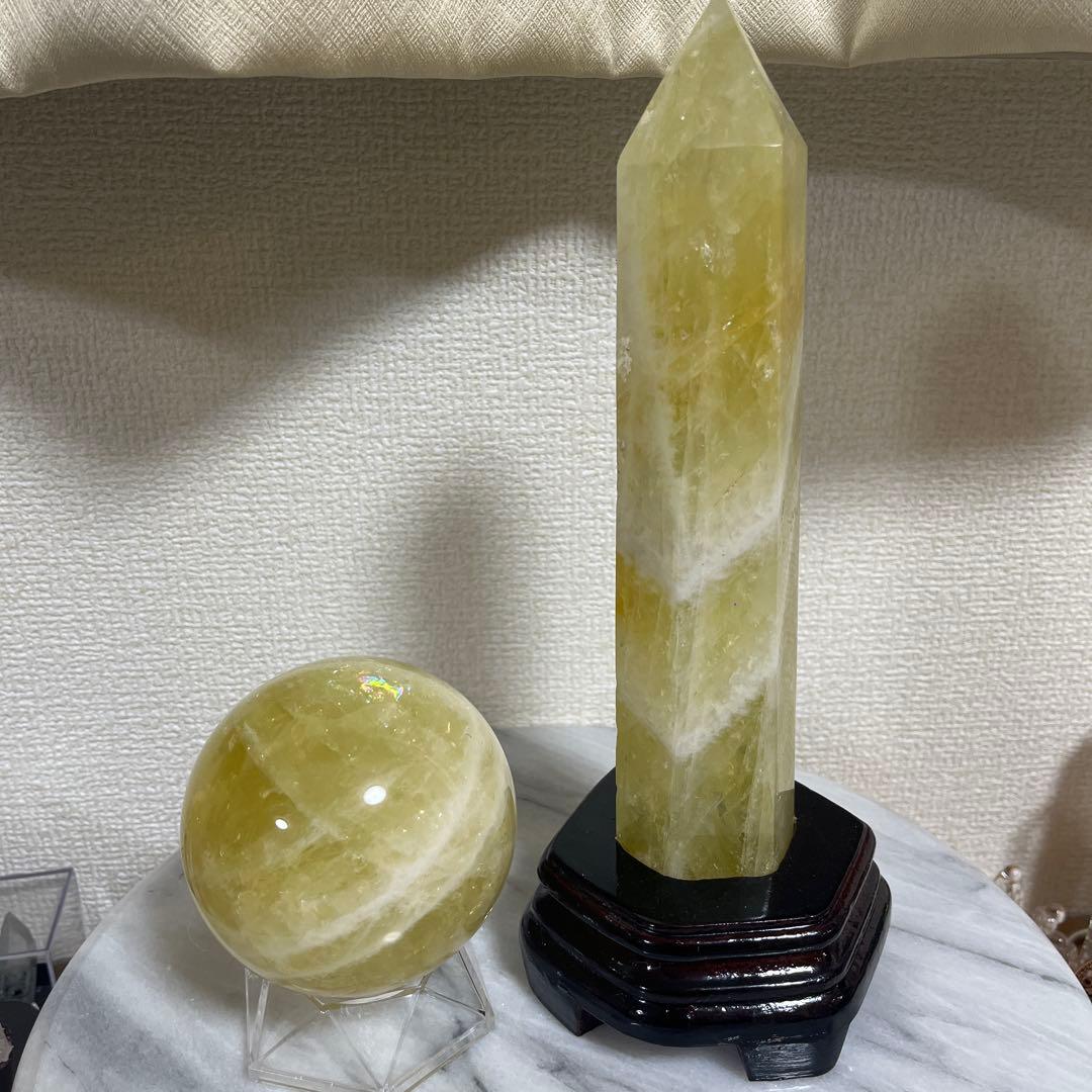 おまとめ】巨大 天然石 シトリン スフィア ポイント 置物 - メルカリ