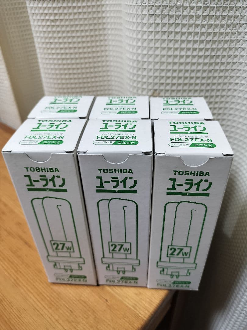 TOSHIBA ユーライン コンパクト形蛍光ランプ FDL27EX-N 新品6個 - メルカリ