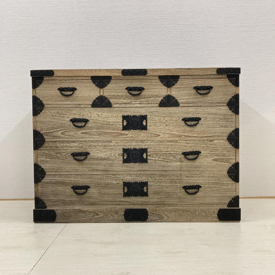 民芸箪笥 工芸タンス 4段 チェスト 古民家 時代風