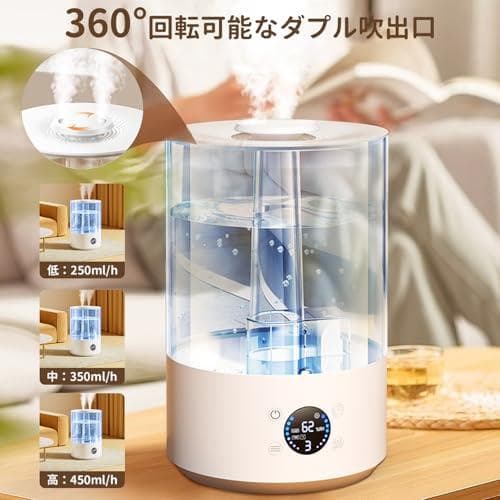 加湿器 大容量 5.5L 卓上加湿器 自動湿度調整3段階調節 かしつき_corg