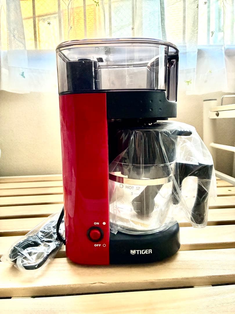 【新品未使用】TIGER ドリップ式コーヒーメーカー ACK-A型 レッド（取説 コーヒーメーカー ACE-V080 - タイガー魔法瓶