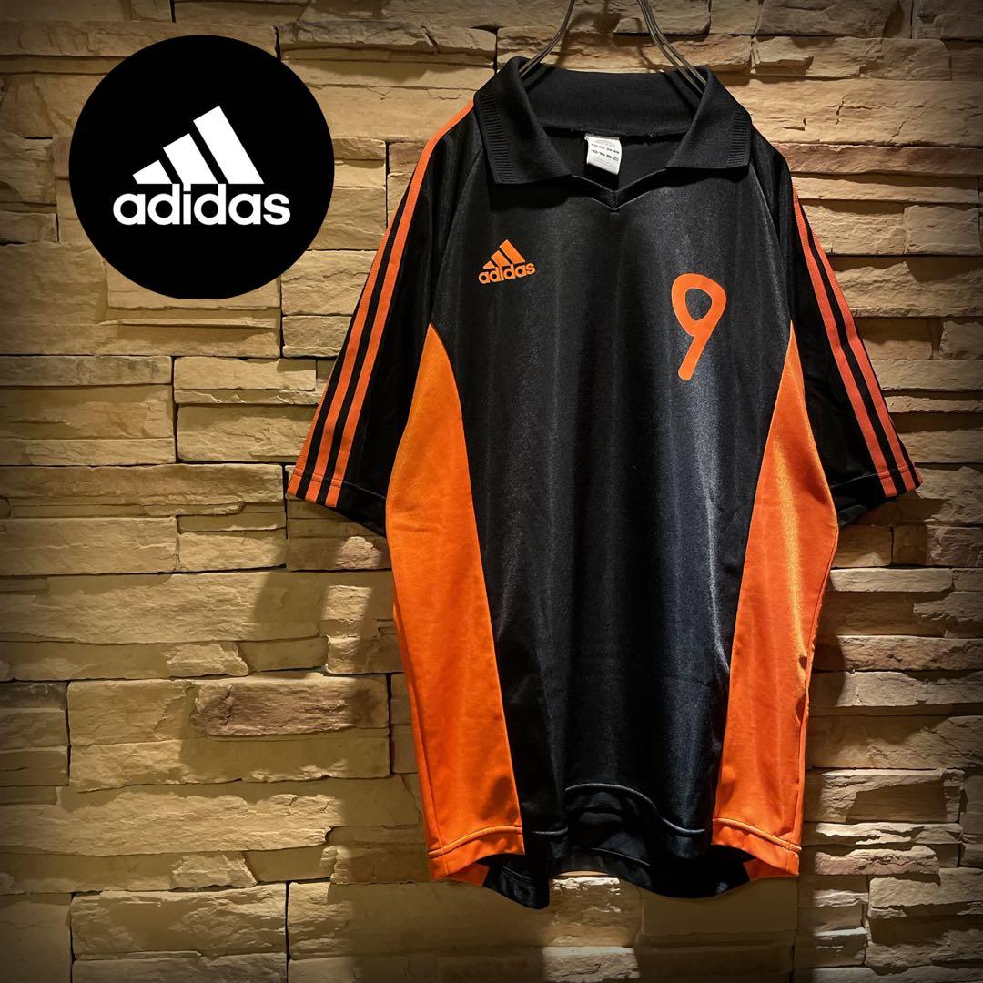大人気】00s'/常田大希/adidas/襟付ゲームシャツ/絶妙配色オレンジL