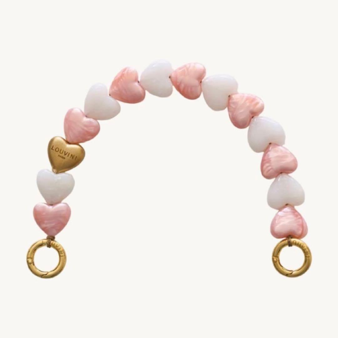 LOUVINI】ハンドストラップ PETIT CUORE PINK-WHITE - メルカリ