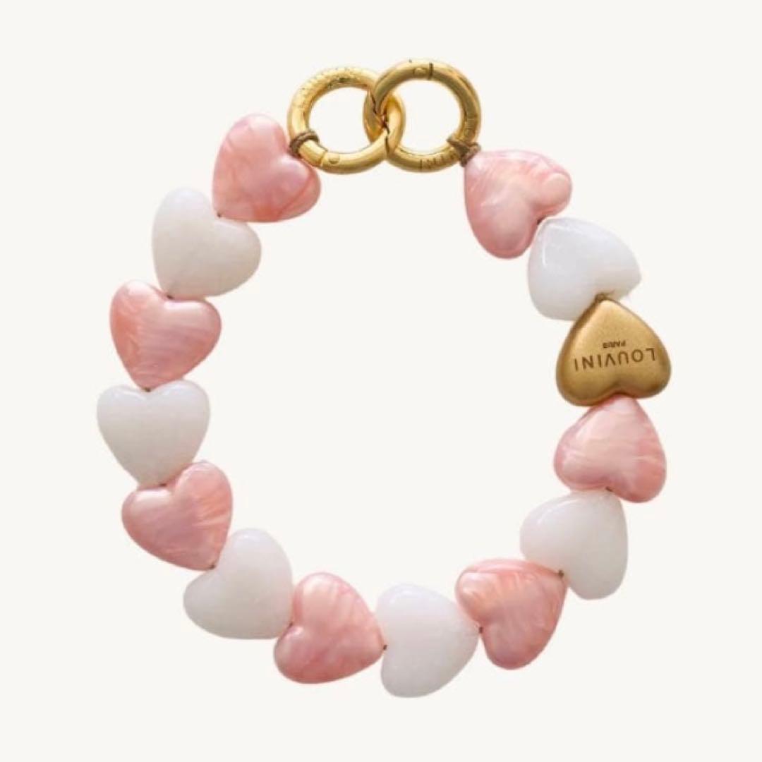 LOUVINI】ハンドストラップ PETIT CUORE PINK-WHITE - メルカリ