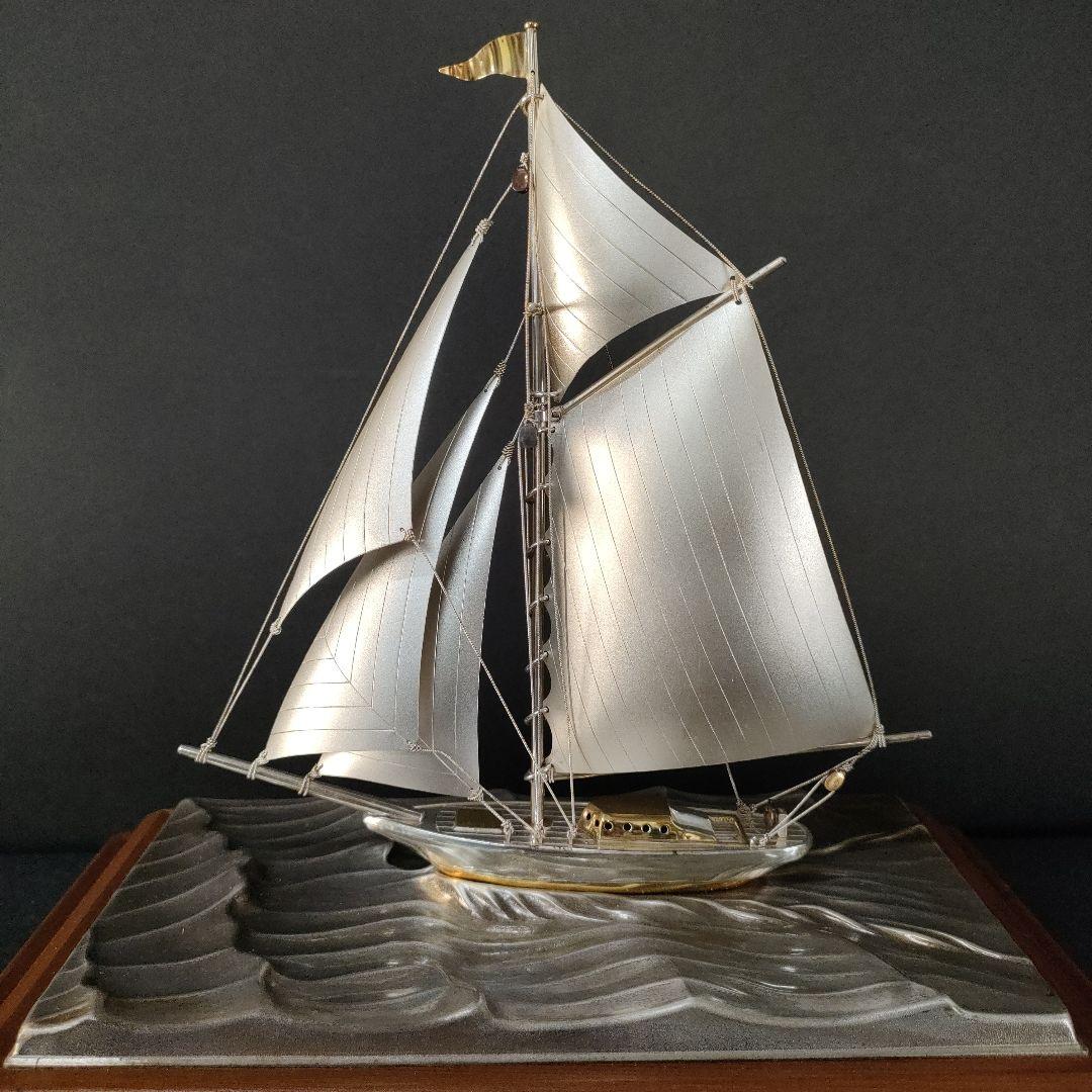 B27-1/STERLING 960/銀製ヨット 置物/オブジェ/銀船 - メルカリ