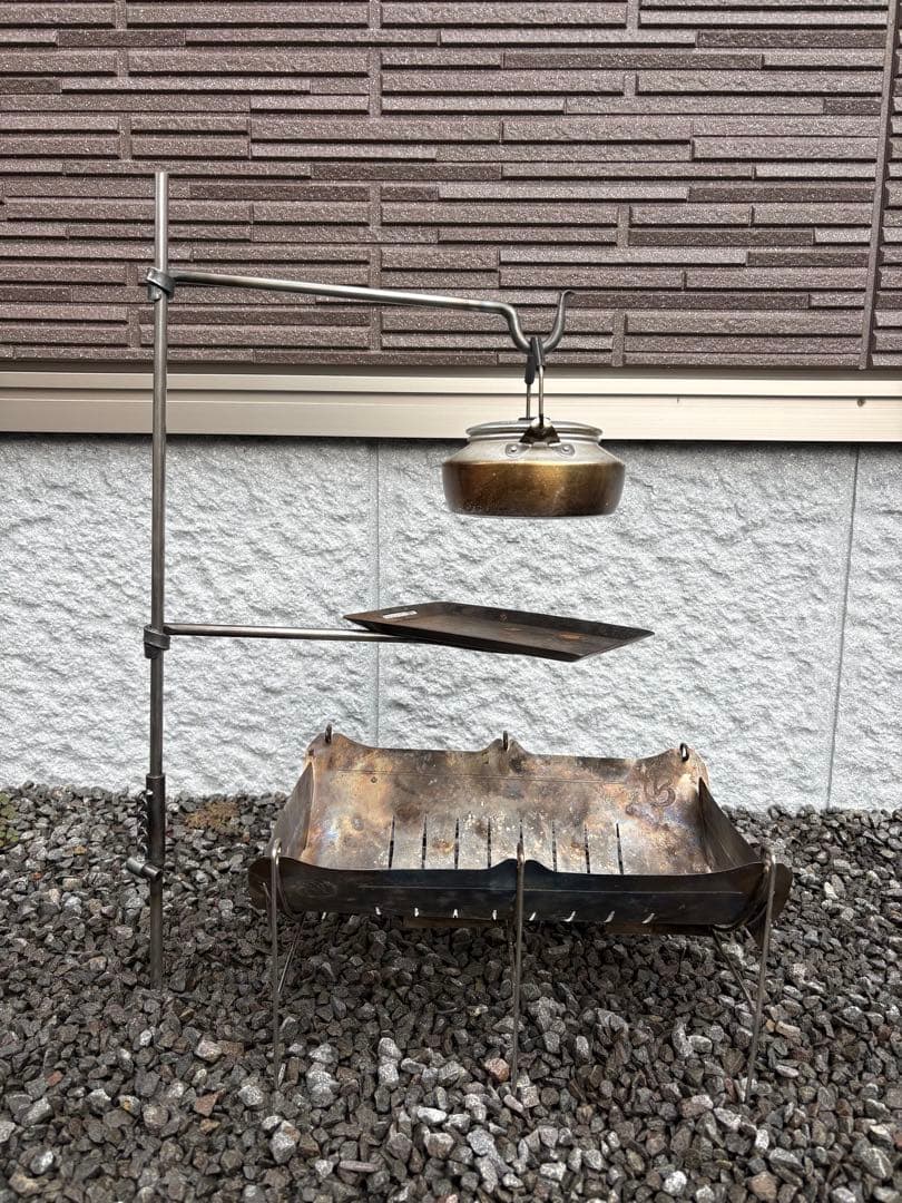 ハンドメイド 焚き火ハンガー ファイヤーアンカー - メルカリ