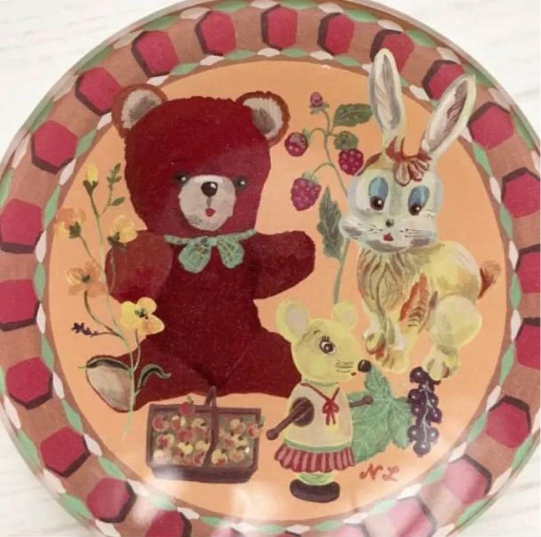 新品 ナタリーレテ 10cm ガラス プレート くま クマ 熊 うさぎ ウサギ