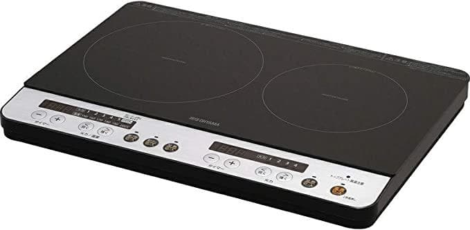 2口IHクッキングヒーター　IHK-W12P ブラック レンタル] アイリスオーヤマ 2口 IH クッキングヒーター ブラック IHK