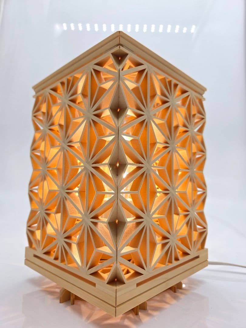 麻の葉45°組子ランプ、組子、組子細工、伝統文化、伝統工芸品、 - メルカリ