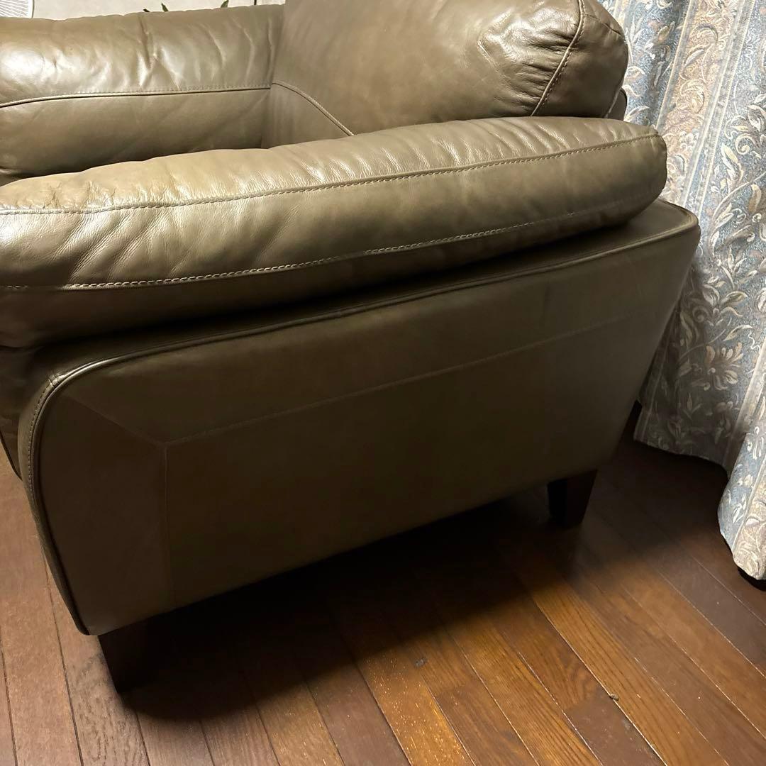 良品】DULTON レザーソファ 1シーター マッドグレー - メルカリ