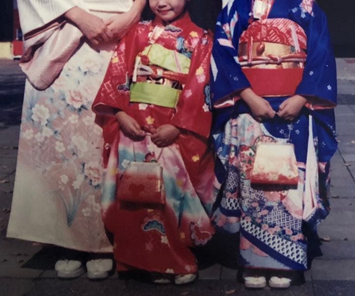 7才着物/美品】七五三着物フルセット ロイヤルブルー ※着画写真右側