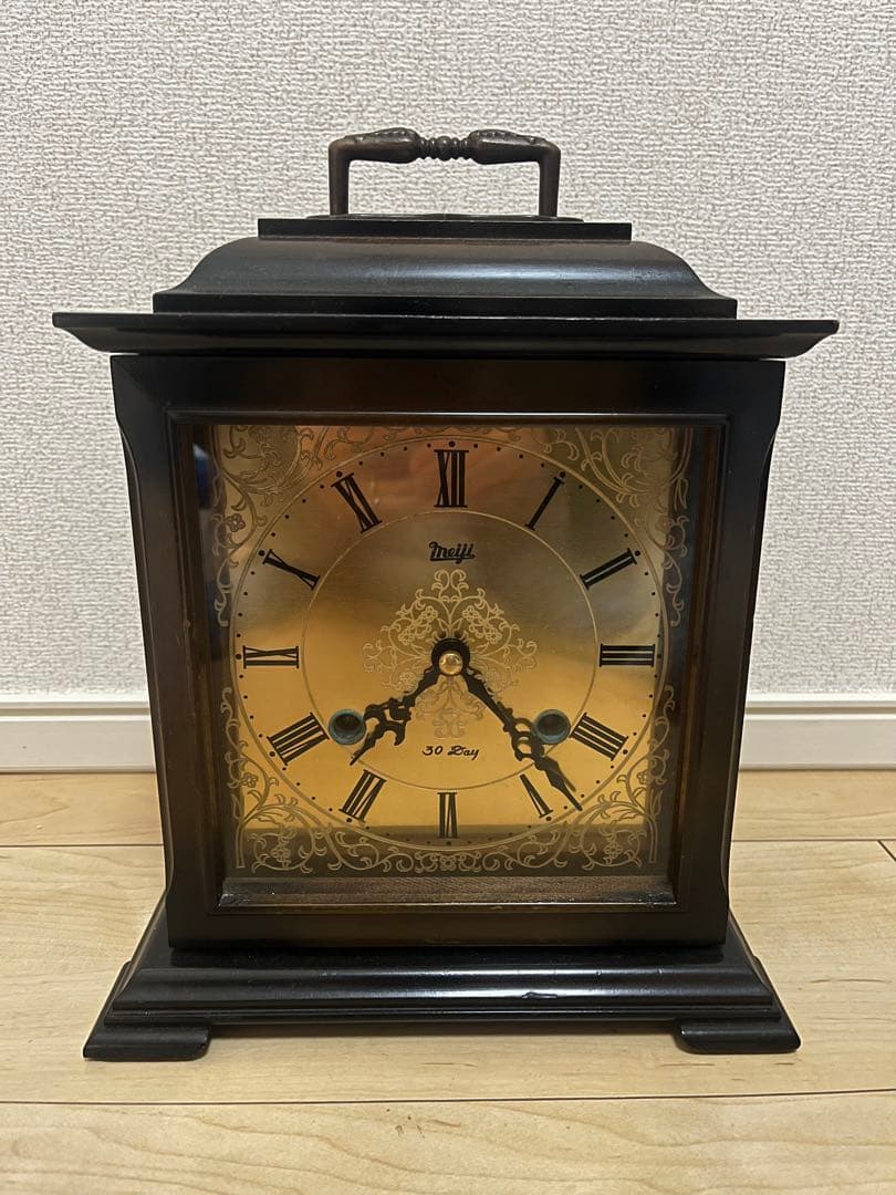 動作品 meiji 明治 30days 置時計 30日巻き 寄贈品 Yahoo!オークション - 明治時計 30日巻き ゼンマイ式柱時計 振り子時計
