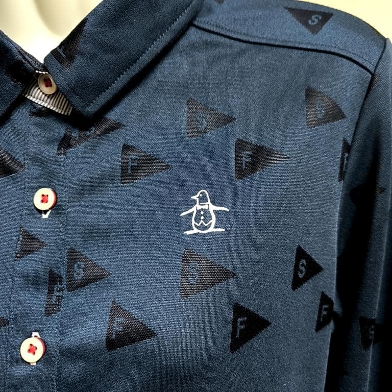 マンシングウェア ゴルフ レディース 長袖ポロシャツ 総柄デザイン M