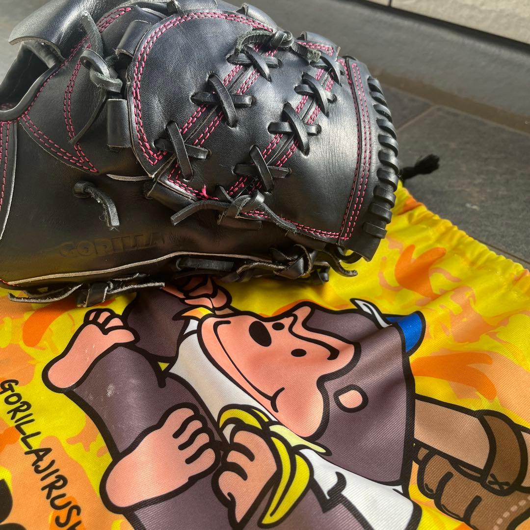 ゴリラ印 硬式グローブ 黒 ピンクステッチの通販はau PAY マーケット