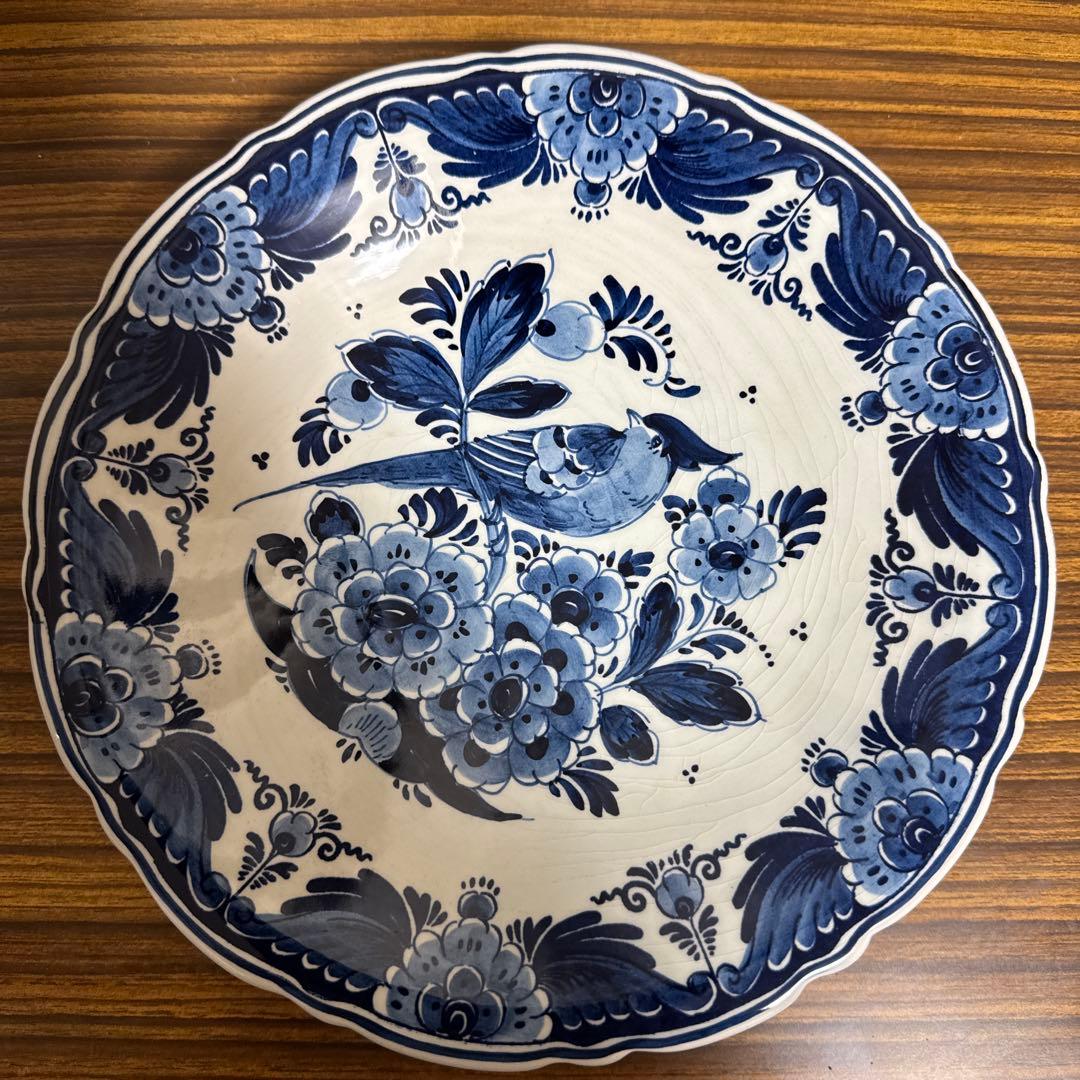オランダ製 Delfts Blauw デルフト陶器 絵皿 手描き ハンドペイント