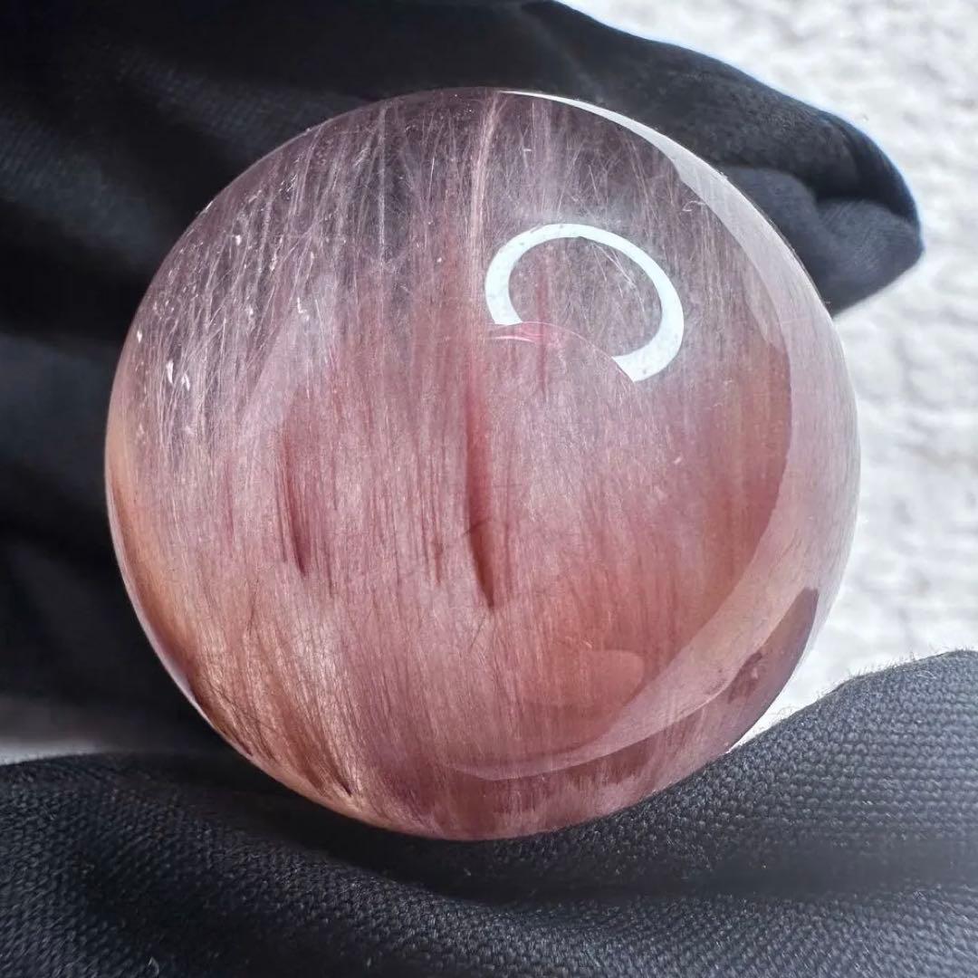 希少❗️極上別格品❗️超美品♡ピンクサゲニティックインクォーツ丸玉スフィアA1301