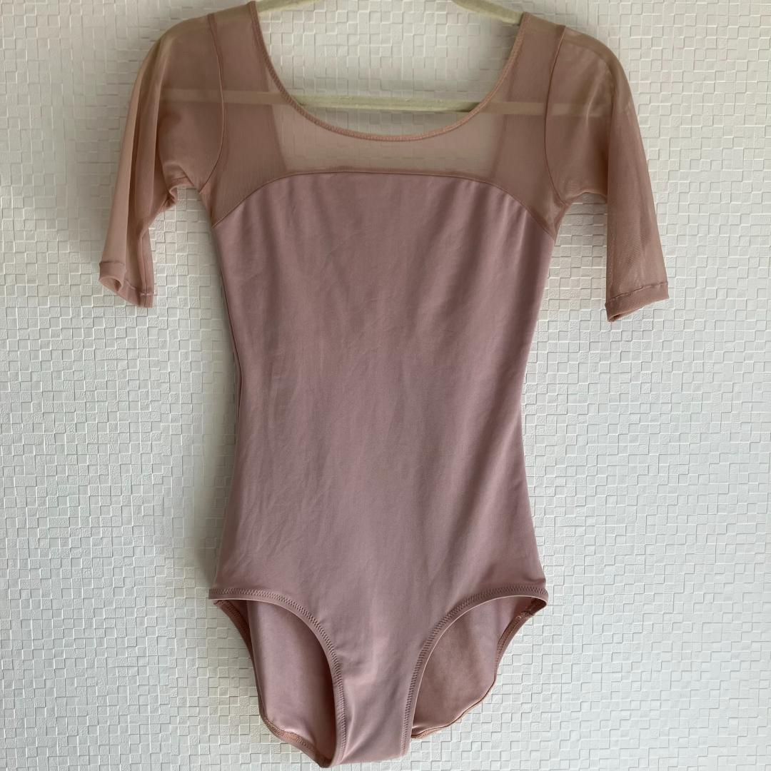 バレエレオタード　Barreto Dancewear　メッシュ5分袖　Mトール バレエ・ダンス用品のミルバ / 五分袖・長袖