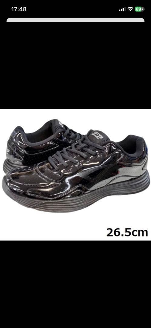 希少3N2 VX1 レフェリーシューズ 26.5cm ブラック 光沢 エナメル