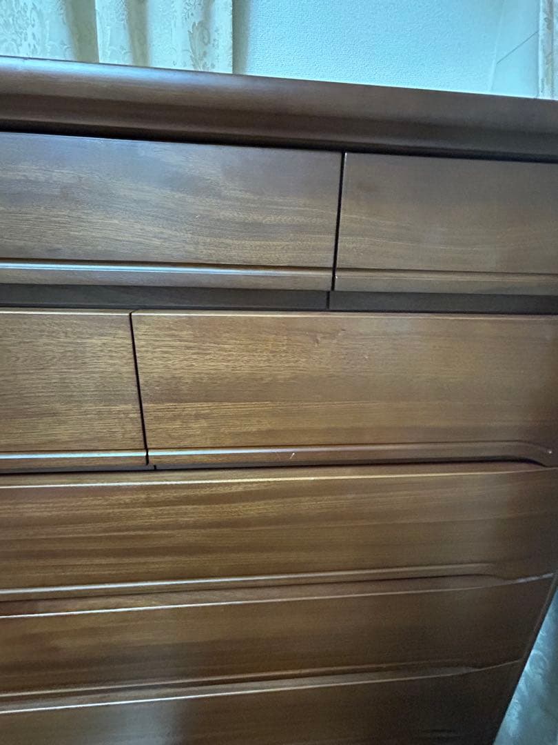 最終値下げ】木製ブラウンチェスト タンス 7段 縦132横105奥行45cm